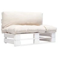 Ławki ogrodowe - vidaXL Sofa ogrodowa z palet z piaskowymi poduszkami, sosna FSC - miniaturka - grafika 1