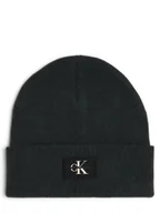 Czapki męskie - Calvin Klein Jeans Czapka męska z dodatkiem kaszmiru Mężczyźni zielony jednolity, ONE SIZE - miniaturka - grafika 1