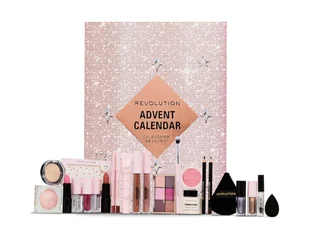 Kalendarz adwentowy z 24 produktami Revolution Beauty, zestaw upominkowy z błyszczykiem do ust, maseczkami do ust, pędzlami i żelem do brwi, wegański i wolny od okrucieństwa - Pozostałe akcesoria świąteczne - miniaturka - grafika 1