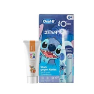 Szczoteczki do zębów dla dzieci - Zestaw ORAL-B iO Series Kids 6+ Stitch Szczoteczka dla dzieci z etui i pasta WOOM Kids Peach - miniaturka - grafika 1