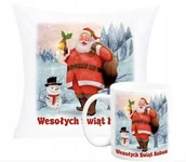 Gadżety dla niej i dla niego - ZESTAW PODUSZKA + KUBEK Prezent MIKOŁAJ GWIAZDOR + IMIĘ 42 - miniaturka - grafika 1