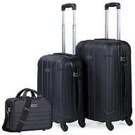 Etui na dokumenty i karty - ITACA - Zestaw 3 sztywnych futerałów podróżnych Wózek na 4 koła 55/64 cm + Etui kosmetyczne ABS. Odporny i lekki. Uchwyt Uchwyty kłódki. Mała średnia i duża kabina. 771115 mld - miniaturka - grafika 1