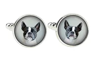 Spinki do mankietów i krawatów - Boston Terrier, Boston Bull Terrier - spinki do mankietów, ozdoba koszuli, zawieszka do koszuli marki Art-Dog - miniaturka - grafika 1
