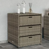 Pozostałe meble ogrodowe - Szafa ogrodowa vidaXL Szafka ogrodowa, szara, 55x59x69 cm, polirattan - miniaturka - grafika 1