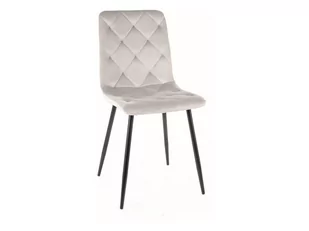 Krzesło tapicerowane JERRY VELVET jasny szary SIGNAL - Krzesła - miniaturka - grafika 1