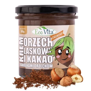 Krem Orzech Laskowy i Kakao Crunch! BEZ CUKRU! 300 - Słodkie kremy i masła - miniaturka - grafika 1