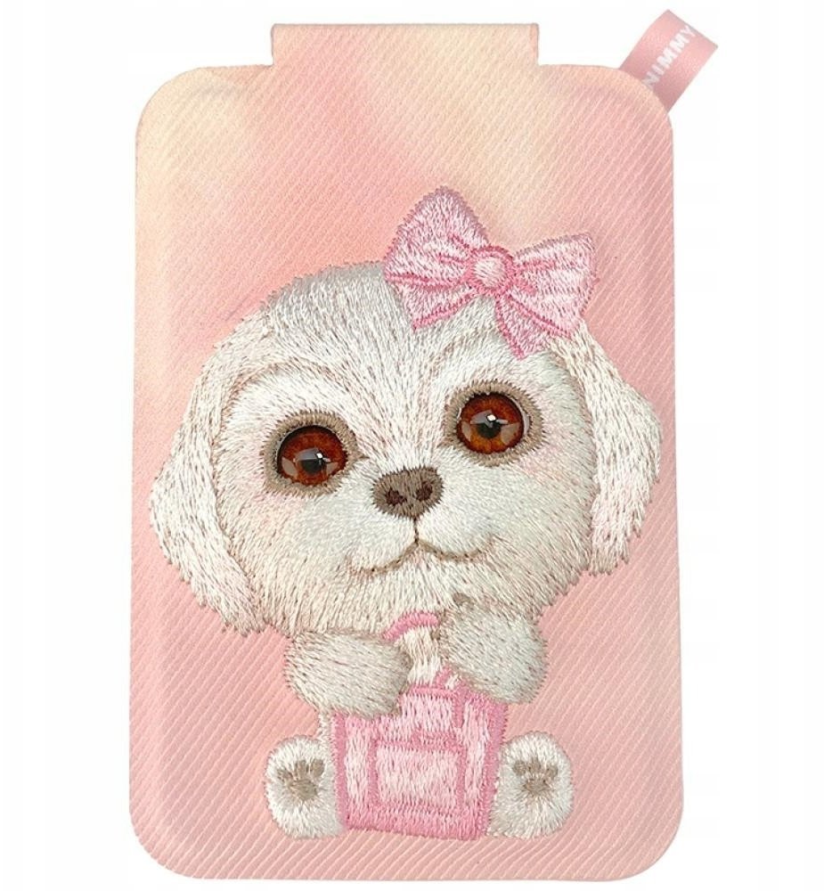 Nimmy Etui Magnetyczny portfel stojak na telefon New Big-Eye Cute Pets 2.0 Dog różowy