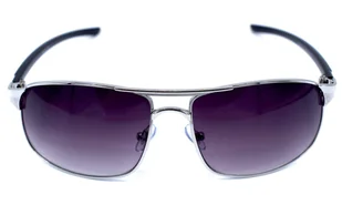 Hiprock Srebrne metalowe okulary przeciwsłoneczne - Fioletowa soczewka - Okulary przeciwsłoneczne - miniaturka - grafika 1