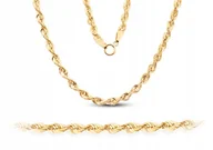 Łańcuszki - DAMSKI PIĘKNY BOGATY ZŁOTY ŁAŃCUSZEK SPLOT KORDA KORDEL 55CM 14KT 585 - miniaturka - grafika 1