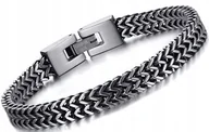 Bransolety męskie - BRANSOLETKA SREBRNA MĘSKA STAL SZLACHETNA CHIRURGICZNA ORYGINALNA MODNA - miniaturka - grafika 1