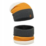 Czapki damskie - Uniwersalny Komplet Czapka Komin Miękka Dzianina Ciepły Dziecko - miniaturka - grafika 1