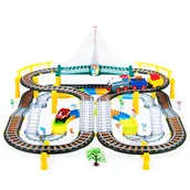 Pociągi dla dzieci - KINDERPLAY Ogromna kolejka elektryczna z torem wyścigowym 2W1 KP0635 - miniaturka - grafika 1