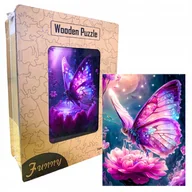 Puzzle - Drewniane Puzzle Edukacyjne A3 Bajkowy Motyl Dzieci Dorośli 240el DUŻE - miniaturka - grafika 1