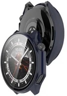 Akcesoria do smartwatchy - Bizon Etui ze szkłem do zegarka Case+Glass Watch do OnePlus Watch 3 / Oppo Watch X2, niebieskie - miniaturka - grafika 1