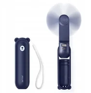 Gadżety USB - Mini wentylator Jisulife Handheld Fan Life8 przenośny wiatraczek USB z funkcją powerbanka 2000mAh i latarką - niebieski - miniaturka - grafika 1