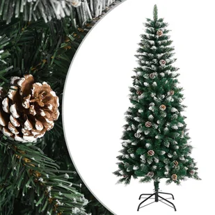vidaXL Sztuczna choinka ze stojakiem, zielona, 150 cm, PVC - Choinki - miniaturka - grafika 1