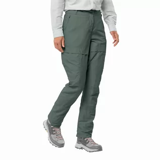 Spodnie sportowe damskie - Damskie spodnie trekkingowe Jack Wolfskin BARRIER PANT W hedge green - 36 - grafika 1