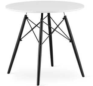 Stalas TODI 80cm, baltas/juodas - Stoły - miniaturka - grafika 1