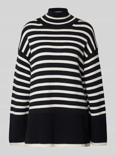 Sweter z dzianiny o kroju oversize z czystej bawełny w stylu marynarskim - Swetry damskie - miniaturka - grafika 1