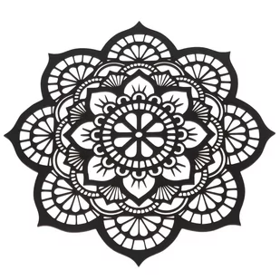 Drewniana rzeźbiona dekoracja ścienna Mandala, 35 x 35 x 1 cm - Dekoracje domu - miniaturka - grafika 1