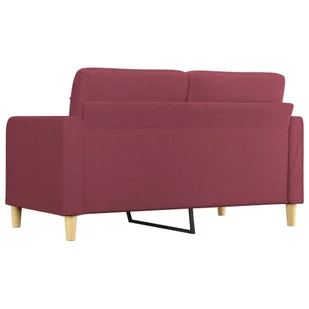 Sofa 2-osobowa, winna czerwień, 140 cm, tapicerowana tkaniną - Sofy i kanapy - miniaturka - grafika 6