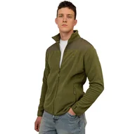 Bluzy męskie - Ciepły polara męski bluza polarowa rozpinana khaki z kieszeniami Captain Mike XL - miniaturka - grafika 1