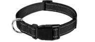Obroże dla psów - TagME Odblaskowa Nylonowa Obroża dla Psa z Szybkim Zapięciem Czarna XS - miniaturka - grafika 1