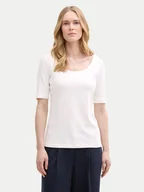 Koszulki sportowe damskie - Tom Tailor T-Shirt 1045541 Biały Regular Fit - miniaturka - grafika 1