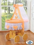 Łóżeczka i kojce - My Sweet Baby Kosz Mojżesza z baldachimem- Amelie brzoskwiniowy - miniaturka - grafika 1