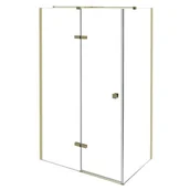 Kabiny prysznicowe - Złota prostokątna kabina prysznicowa 100x80 lewa Pixa Gold Besco - miniaturka - grafika 1