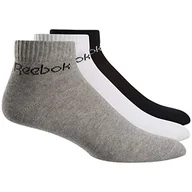 Skarpetki damskie - Reebok Unisex akt Core skarpety do kostki 3p skarpety, White/black/brgrin, L - miniaturka - grafika 1