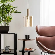 Lampy sufitowe - Alfa Lampa wisząca Calena, 1-punktowa, złota - miniaturka - grafika 1