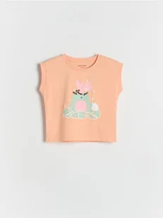 Reserved - T-shirt z nadrukiem - pomarańczowy - Bluzki dla niemowląt - miniaturka - grafika 1