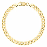 Bransolety męskie - OPRAVA POZŁACANA SREBRNA BRANSOLETKA PANCERKA 925 585 - 6,5MM MĘSKA 19cm - miniaturka - grafika 1