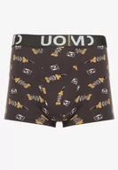 Majtki męskie - Ciemnoszare Bawełniane Majtki Bokserki z Szeroką Gumą Nelmaris - miniaturka - grafika 1