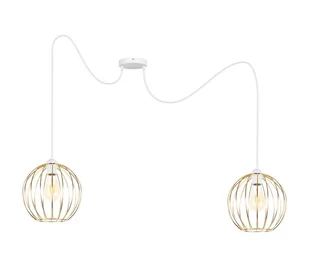 Żyrandol na lince MATT 2xE27/60W/230V biały/złoty - Lampy sufitowe - miniaturka - grafika 1