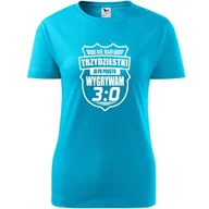 Koszulki i topy damskie - Damska Koszulka z Nadrukiem Nie mam trzydziestki ja po prostu wygrywam 3:0 turkusowy XL - miniaturka - grafika 1