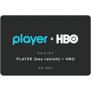 PLAYER (bez reklam) + HBO 30 dni - Kody i doładowania cyfrowe - miniaturka - grafika 1