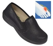 Półbuty damskie - Półbuty damskie na haluksy P-429 czarne – rozciągliwe, wygodne, szerokie rozmiar: 36 - miniaturka - grafika 1