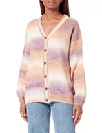 Swetry damskie - SIDONA Damski sweter z dzianiny z guzikami 10424755-SI01, beżowy liliowy wielokolorowy, XL/XXL, Beżowy, fioletowy, wielokolorowy, XL-XXL - miniaturka - grafika 1