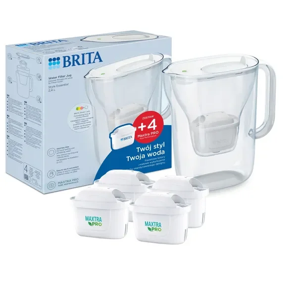 Dzbanek filtrujący BRITA Style Essential Biały + 4 x Wkład Maxtra Pro Pure
