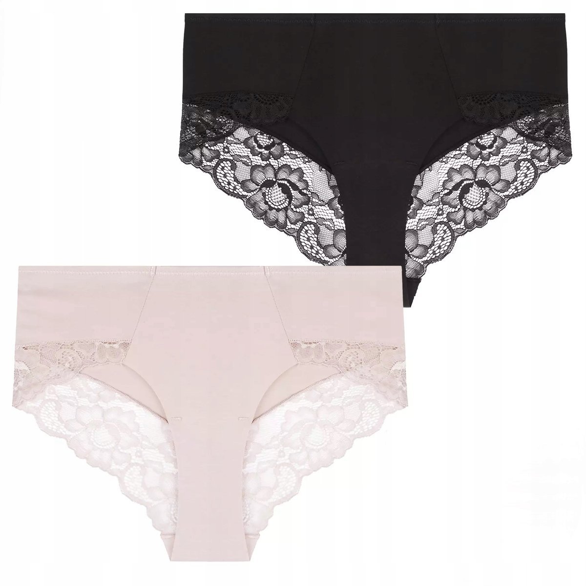 Figi Damskie Koronkowe Majtki Bikini Bawełniane Zestaw 2-szt. MORAJ - S