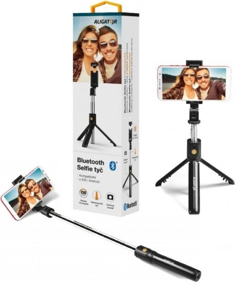 Selfie stick Bluetooth, czarny