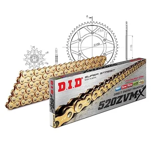 Zestaw łańcuchów DID stal 520ZVM-X / 116 bez końca do Honda CRF X, HM R 250 ccm rok prod. 2004-2017 - Części motocyklowe - miniaturka - grafika 1