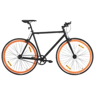 Rowery - vidaXL Rower single speed, czarno-pomarańczowy, 700c, 55 cm - miniaturka - grafika 1