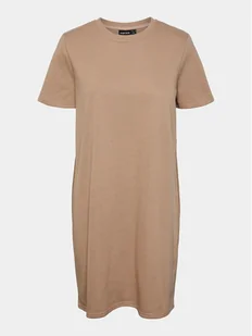 Pieces Sukienka codzienna Chilli Summer 17148120 Beżowy Regular Fit - Sukienki - miniaturka - grafika 1