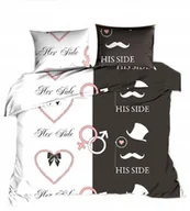 Pościel - pościel z bawełny płaskiej 160x200 + 2 poszewki B 70 her his brown - miniaturka - grafika 1