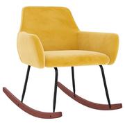 Fotele - vidaXL Fotel bujany żółty tapicerowany aksamitem 331147 - miniaturka - grafika 1