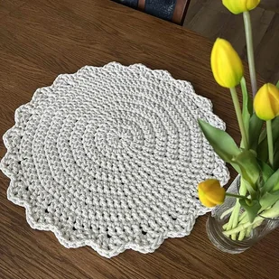 Podkładka ze sznurka na stolik kawowy 50cm - Ławy i stoliki kawowe - miniaturka - grafika 1