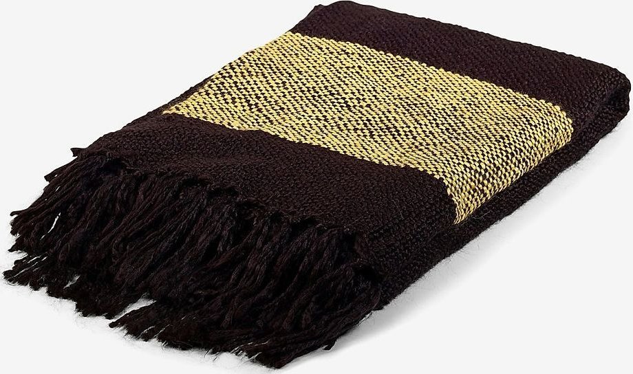 bercato Pläd GOLD - 130x170cm - Akryl - Svart - guld